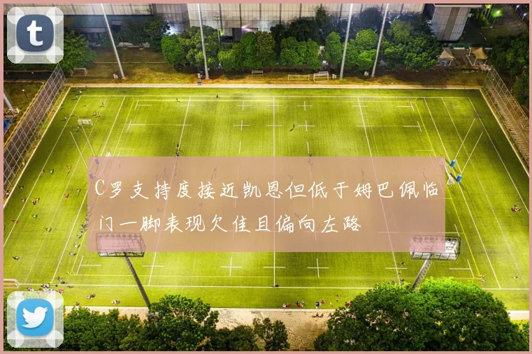 C罗支持度接近凯恩但低于姆巴佩临门一脚表现欠佳且偏向左路